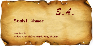 Stahl Ahmed névjegykártya